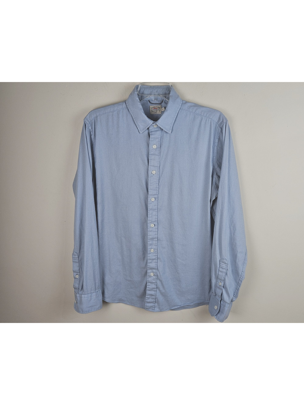 Faherty The Movement Sport Shirt MWC0082 Solid Light Blue Men's M Stretch Supima